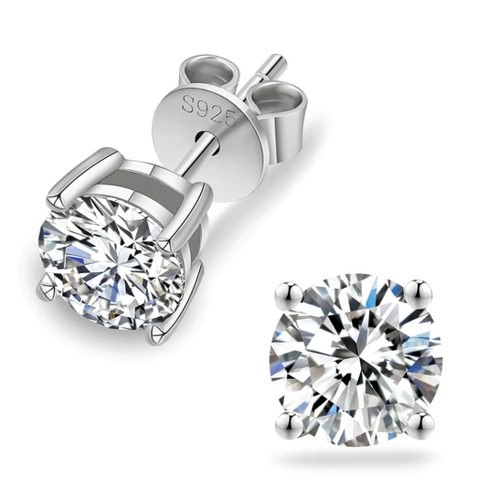 Moissanite VVS1 1.0ct 925 Sterling Silver Stud Earrings