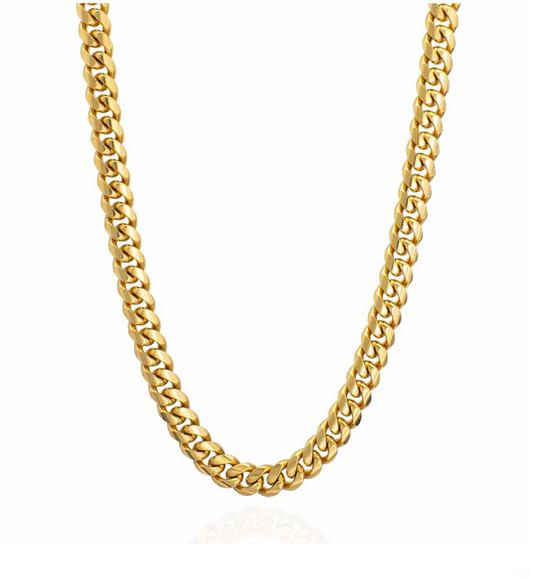 18K Gold Plated Miami Cuban Chain Necklace